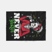 Messy Bun Skeleton Santa Coffee Xmas Funny Women S Fleecedecke (Vorderseite (Horizontal))