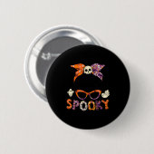 Messy Bun Spooky Oma Fun Halloween Kostüm Wom Button (Vorne & Hinten)