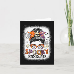 Messy Bun Spooky Sonographin Funny Halloween Costu Karte