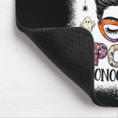 Messy Bun Spooky Sonographin Funny Halloween Costu Mousepad (Ecke)