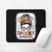 Messy Bun Spooky Sonographin Funny Halloween Costu Mousepad (Mit Mouse)