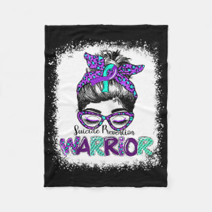 Messy Bun Suicide Prevention Warrieness Rib Fleecedecke