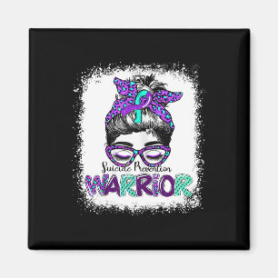 Messy Bun Suicide Prevention Warrieness Rib Magnet