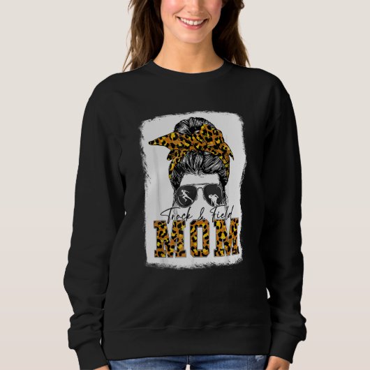 Messy Bun Track Field Mama Runner Mthers Sweatshirt (Vorderseite)