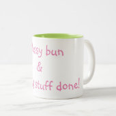 Messy Bun und Getting Stuff Done Zweifarbige Tasse (VorderseiteRechts)