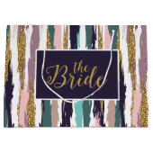 Messy bunte Wasserfarben Pinselstriche Muster Große Geschenktüte (Vorderseite)