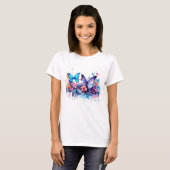 Messy Butterfly Watercolor T - Shirt (Vorne ganz)