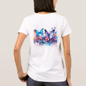 Messy Butterfly Watercolor T - Shirt (Rückseite)