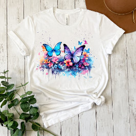 Messy Butterfly Watercolor T - Shirt