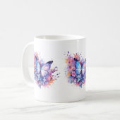 Messy Butterfly Watercolor Tasse (Vorderseite Links)