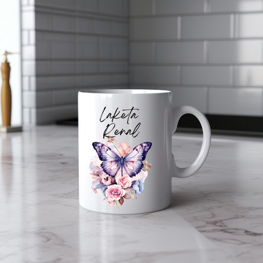 Messy Butterfly Watercolor Tasse