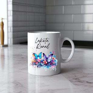 Messy Butterfly Watercolor Tasse