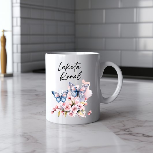 Messy Butterfly Watercolor Tasse