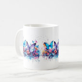 Messy Butterfly Watercolor Tasse (Vorderseite Links)