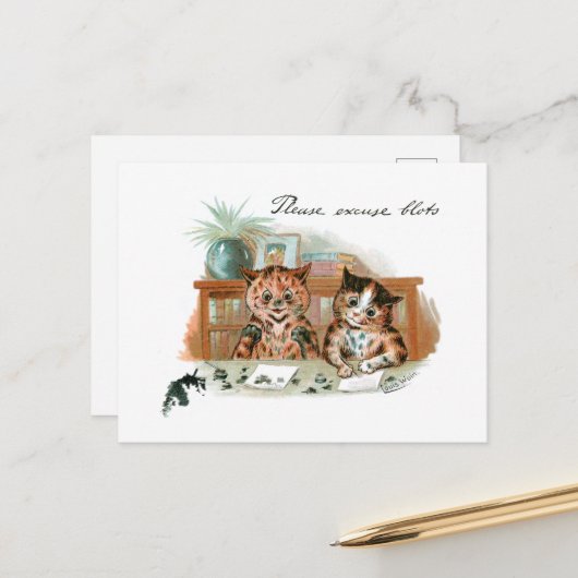 Messy Cats von Louis Wain Postkarte (Vorderseite/Rückseite Beispiel)