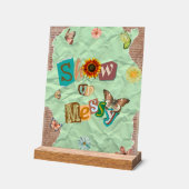 Messy Collage Mint Akryllische Zeichen anzeigen (Winkel)