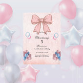 Messy Coquette Pink Bow Girl Birthday Einladung