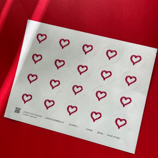 Messy - ein nicht perfekt gezeichnet Herz, aber mi Runder Aufkleber