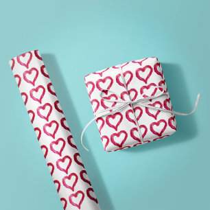 Messy - ein nicht perfekt gezeichnet Herz Geschenkpapier