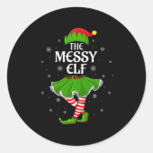 Messy Elf Christmas Family Girls Women Elf Squad X Runder Aufkleber (Vorderseite)