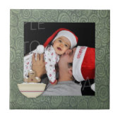 Messy Gingerbread Man Custom Holiday Foto Tile Fliese (Vorderseite)