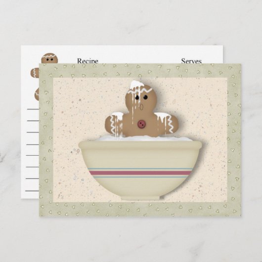 Messy Gingerbread Man Recipe Card Postkarte (Vorne/Hinten)