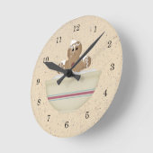 Messy Gingerbread Man Wall Clock Runde Wanduhr (Winkel)