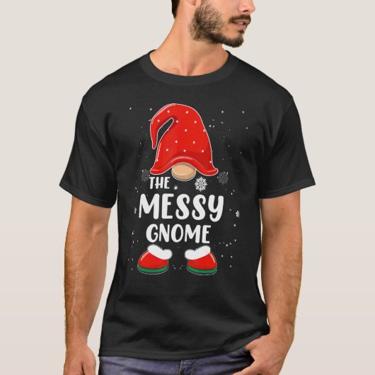 Messy Gnome Buffalo Kariert Matching Family Christ T-Shirt (Vorderseite)