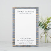 Messy Gold Line | Blue Periwinkle | BERUFLICH Briefpapier (Stehend Vorderseite)