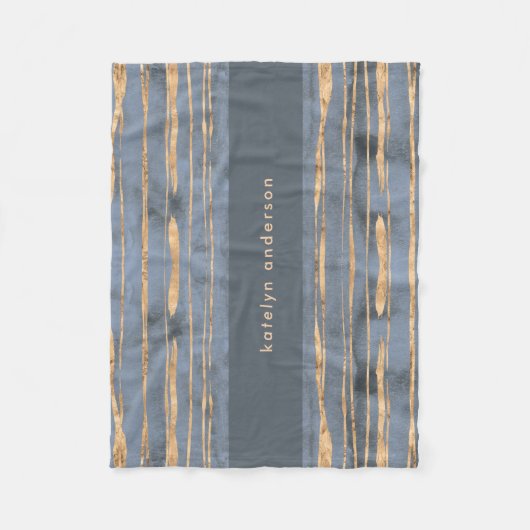 Messy Gold Line | Blue Periwinkle | BERUFLICH Fleecedecke (Vorderseite)