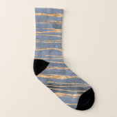 Messy Gold Line | Blue Periwinkle | BERUFLICH Socken (Links - Innen)
