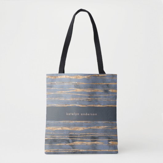 Messy Gold Line | Blue Periwinkle | BERUFLICH Tasche (Vorderseite)