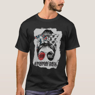 Messy Hair Bun Cheer Football Cheerleading Mama T-Shirt