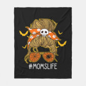 Messy Hair Bun Mama Leben spuke Halloween Fleecedecke (Vorderseite)
