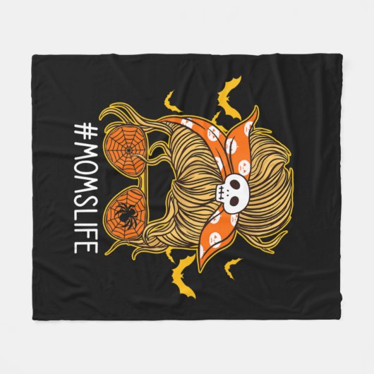 Messy Hair Bun Mama Leben spuke Halloween Fleecedecke (Vorderseite (Horizontal))