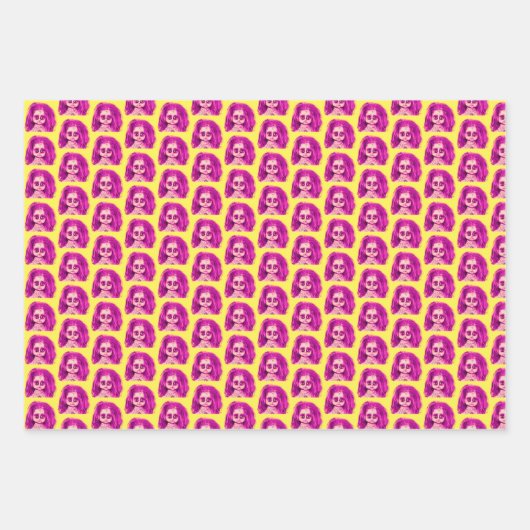 Messy Hair Creepy Doll Head Geschenkpapier Set (Vorderseite)