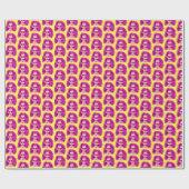 Messy Hair Creepy Puppenkopf in Pink Geschenkpapier (Flach)