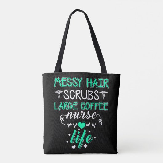 MESSY HAIR SCRUBS GROSSES KAFFEE NURSE LIFE Messy Tasche (Rückseite)