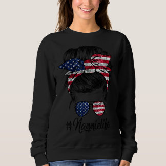 Messy Hair Woman Bun American Nannie Life 4. J Sweatshirt
