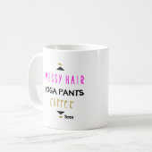 Messy Hair Yoga Pants Kaffee Personalisiert Chic Kaffeetasse (Vorderseite Links)