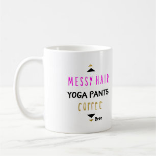Messy Hair Yoga Pants Kaffee Personalisiert Chic Kaffeetasse