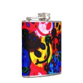 Messy Happy Faces Flachmann (Rechts)