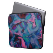 Messy Kurven poliert von leuchtendem Cyan bis rosa Laptopschutzhülle (Vorderseite Links)