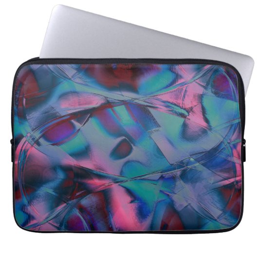 Messy Kurven poliert von leuchtendem Cyan bis rosa Laptopschutzhülle (Vorderseite)
