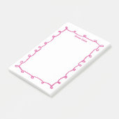 Messy Loops Doodle Frame INDIVIDUELLE NAME Notepad Post-it Klebezettel (angewinkelt)