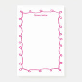 Messy Loops Doodle Frame INDIVIDUELLE NAME Notepad Post-it Klebezettel (Vorderseite)