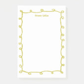 Messy Loops Doodle Frame INDIVIDUELLE NAME Notepad Post-it Klebezettel (Vorderseite)