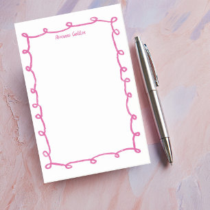 Messy Loops Doodle Frame INDIVIDUELLE NAME Notepad Post-it Klebezettel
