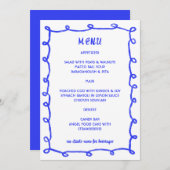 Messy Loops Hand gezeichnet Custom Bar Bat Mitzvah Menükarte (Vorne/Hinten)