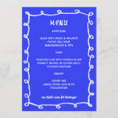 Messy Loops Hand gezeichnet Custom Bar Bat Mitzvah Menükarte (Vorderseite)